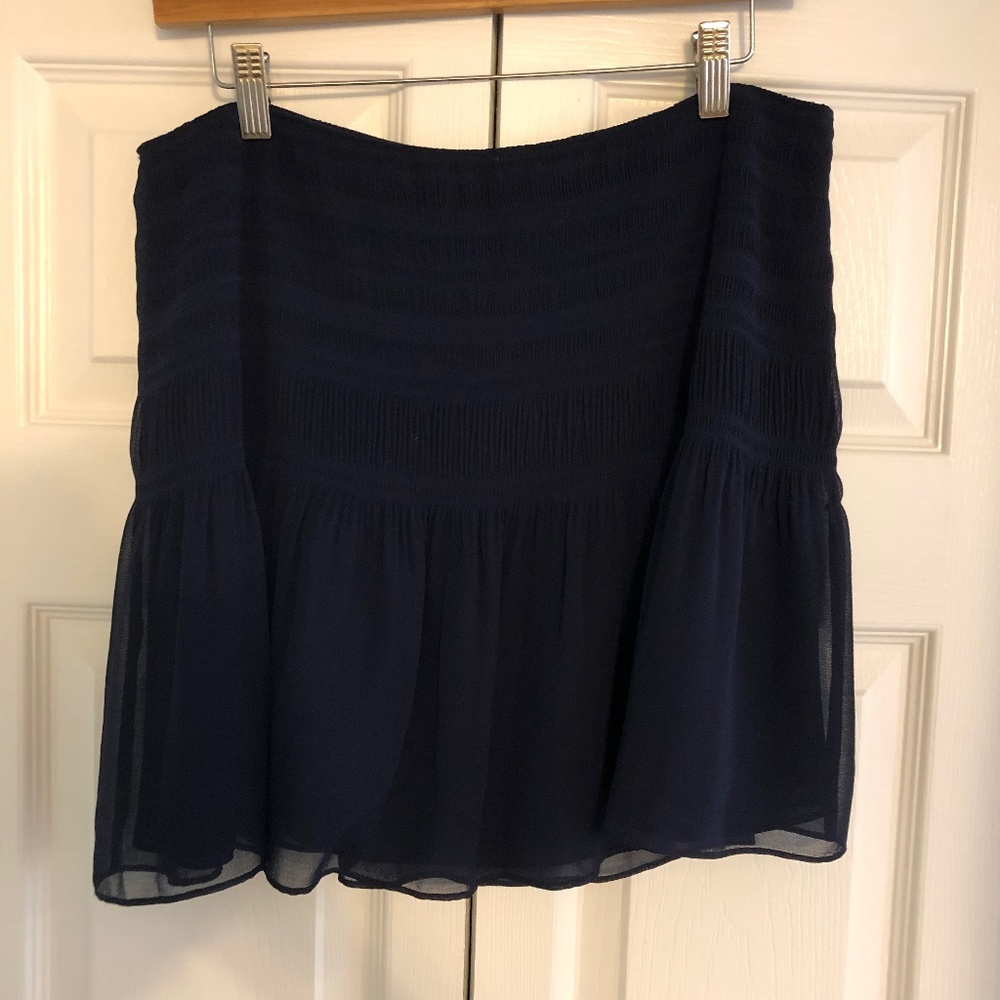 Diane Von Furstenberg Navy Silk Skirt